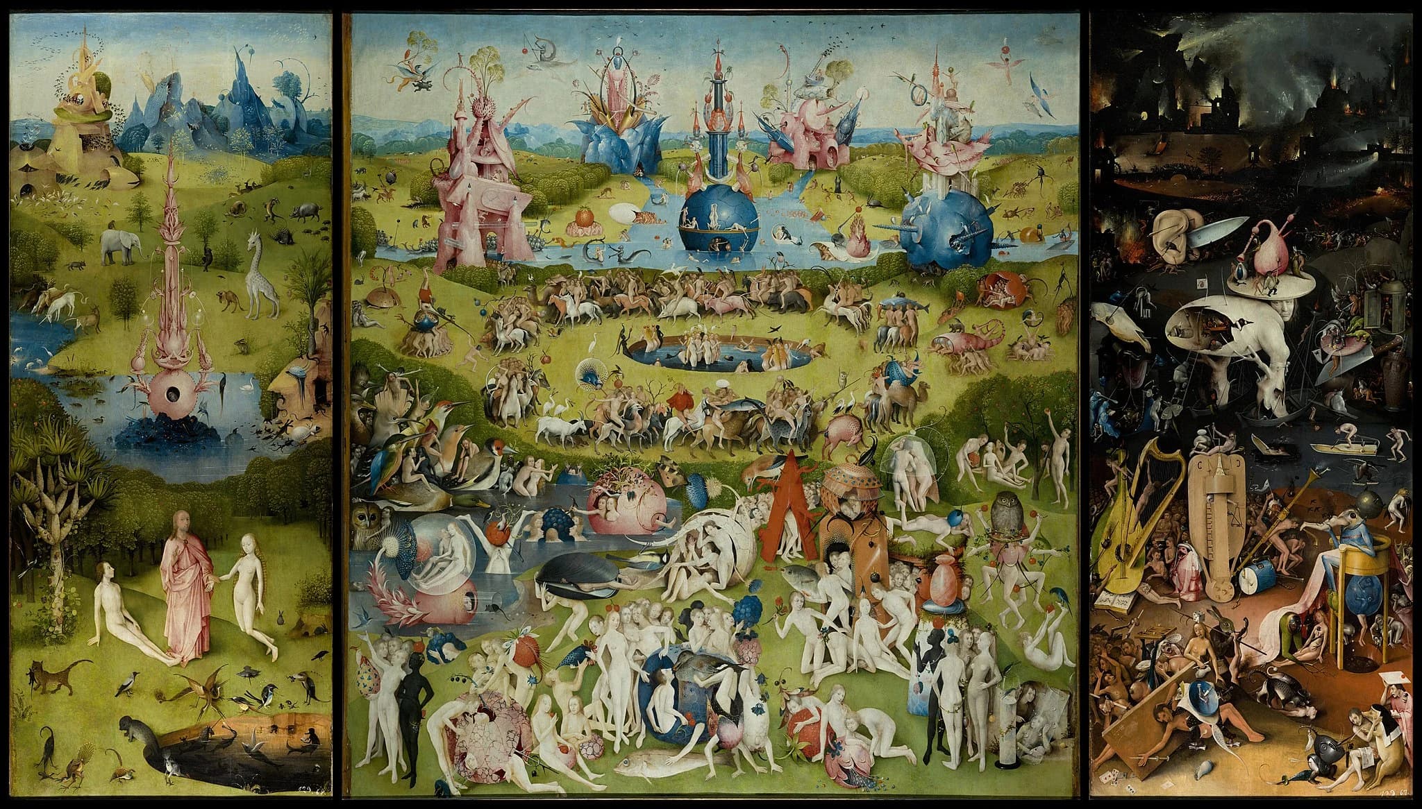 An image of the garden of earthly delights by hieronymus Bosch
